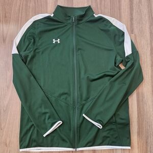 Under Armour Green and White Full-Zip Sweatshirt